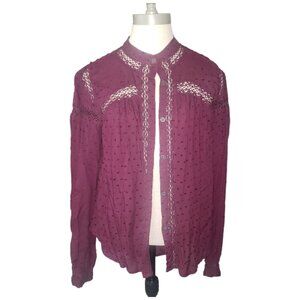CT747 Rampage Ladies Burgundy  Long Sleeve Romance Shirt S